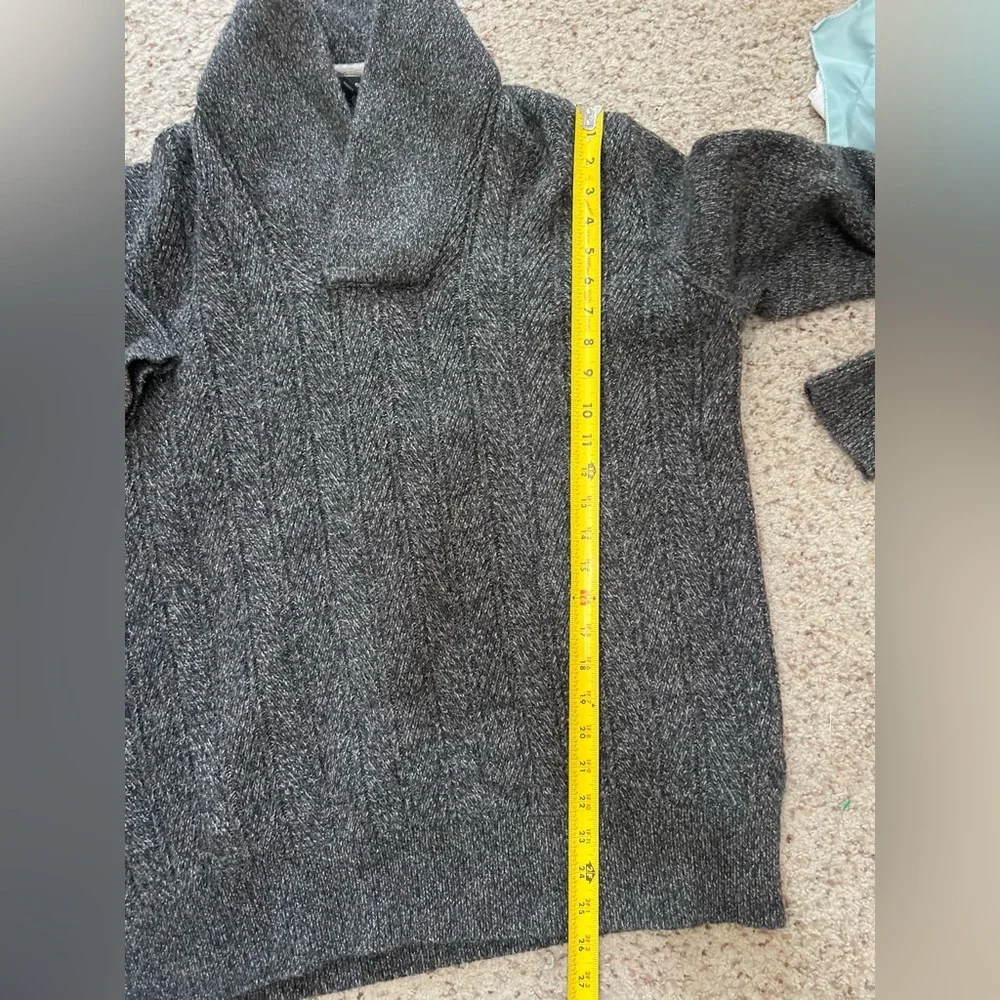 Banana Republic Men Size XL gray shawl‎ Neck Lambs Wool Casual work preppy smart